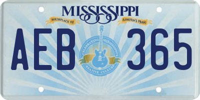 MS license plate AEB365