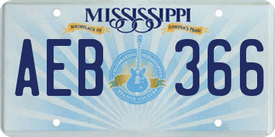 MS license plate AEB366