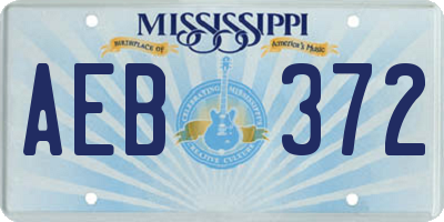 MS license plate AEB372