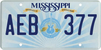 MS license plate AEB377