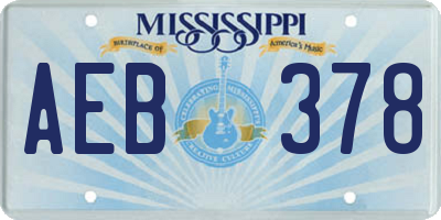 MS license plate AEB378