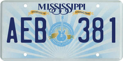 MS license plate AEB381