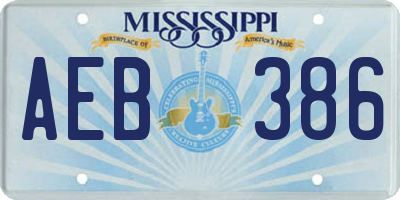 MS license plate AEB386
