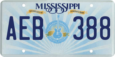MS license plate AEB388