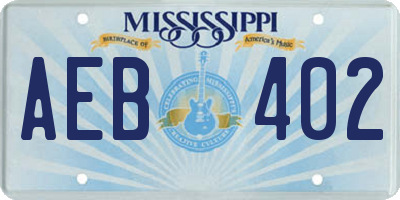 MS license plate AEB402