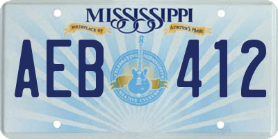 MS license plate AEB412