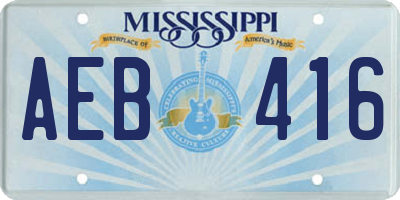 MS license plate AEB416