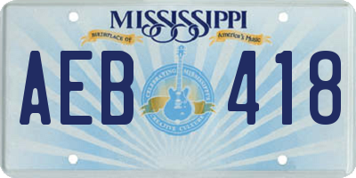 MS license plate AEB418