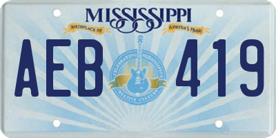 MS license plate AEB419