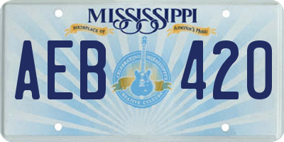 MS license plate AEB420