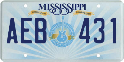 MS license plate AEB431