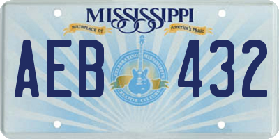 MS license plate AEB432