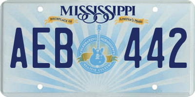 MS license plate AEB442