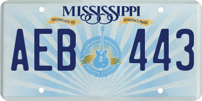 MS license plate AEB443
