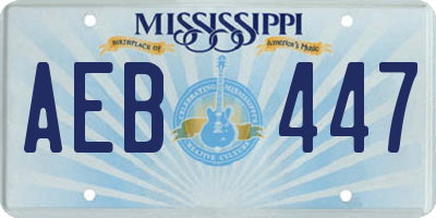 MS license plate AEB447