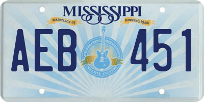 MS license plate AEB451