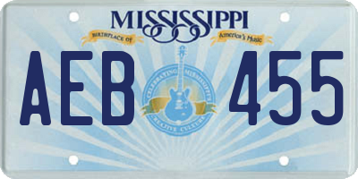 MS license plate AEB455