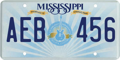 MS license plate AEB456