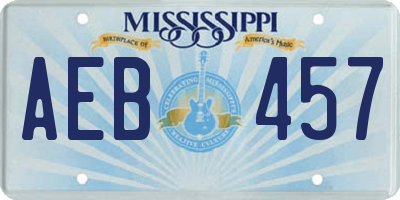 MS license plate AEB457