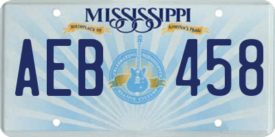 MS license plate AEB458