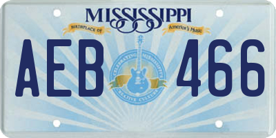 MS license plate AEB466