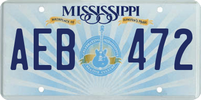 MS license plate AEB472