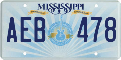 MS license plate AEB478