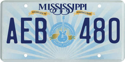 MS license plate AEB480
