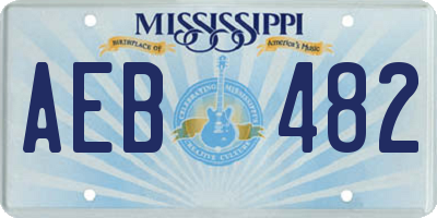 MS license plate AEB482