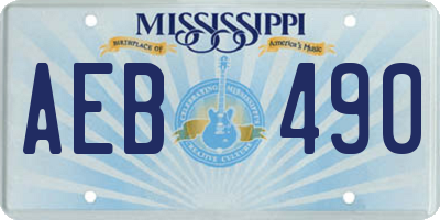 MS license plate AEB490