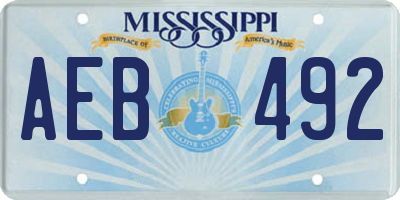 MS license plate AEB492