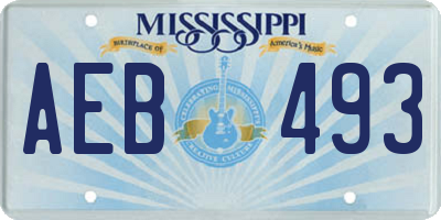 MS license plate AEB493