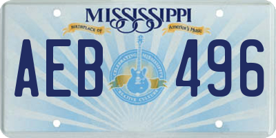 MS license plate AEB496
