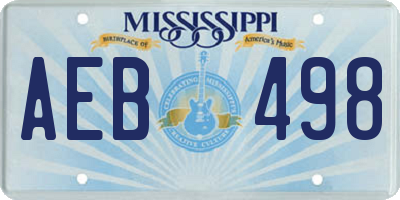 MS license plate AEB498