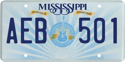 MS license plate AEB501