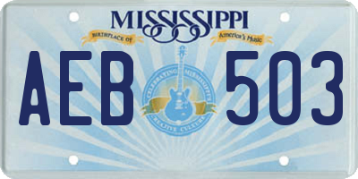 MS license plate AEB503