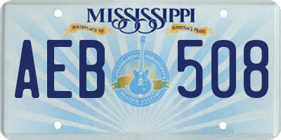 MS license plate AEB508