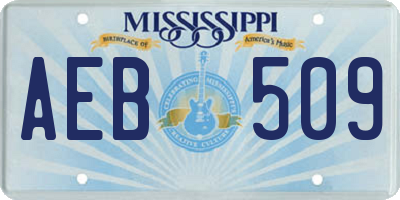 MS license plate AEB509