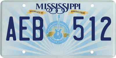 MS license plate AEB512