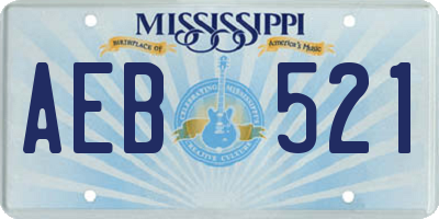 MS license plate AEB521
