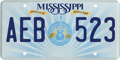 MS license plate AEB523