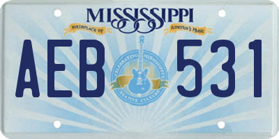 MS license plate AEB531