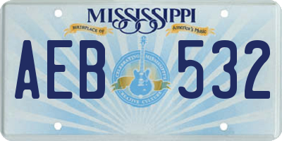 MS license plate AEB532