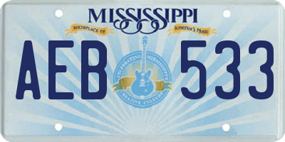 MS license plate AEB533