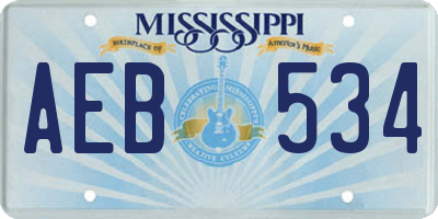 MS license plate AEB534