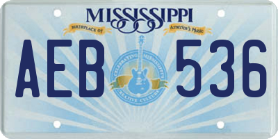 MS license plate AEB536