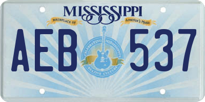 MS license plate AEB537