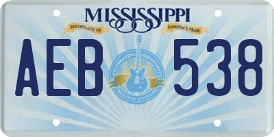 MS license plate AEB538