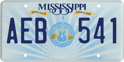 MS license plate AEB541