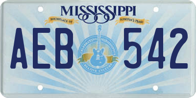 MS license plate AEB542